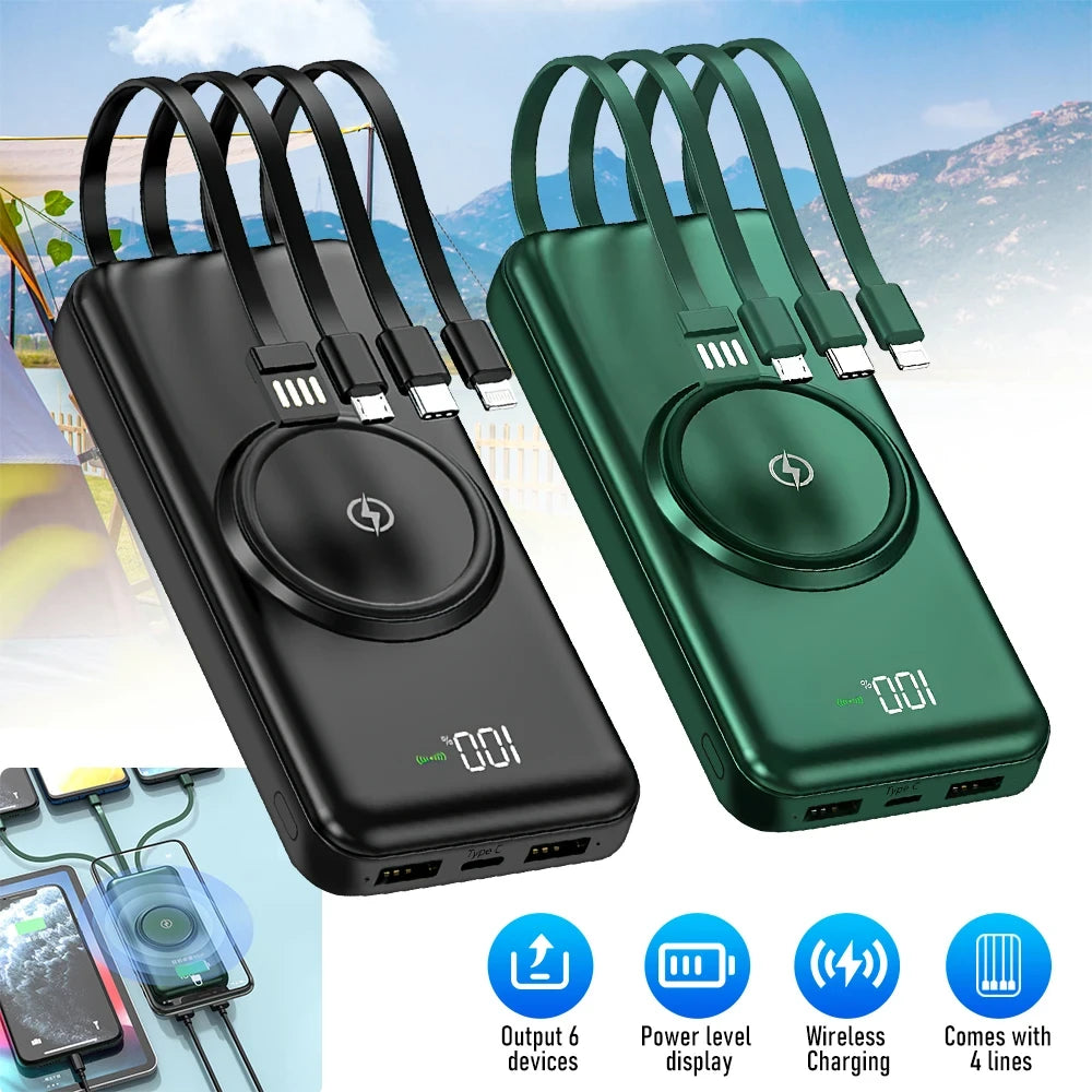 Quad Cable Wireless Power Bank