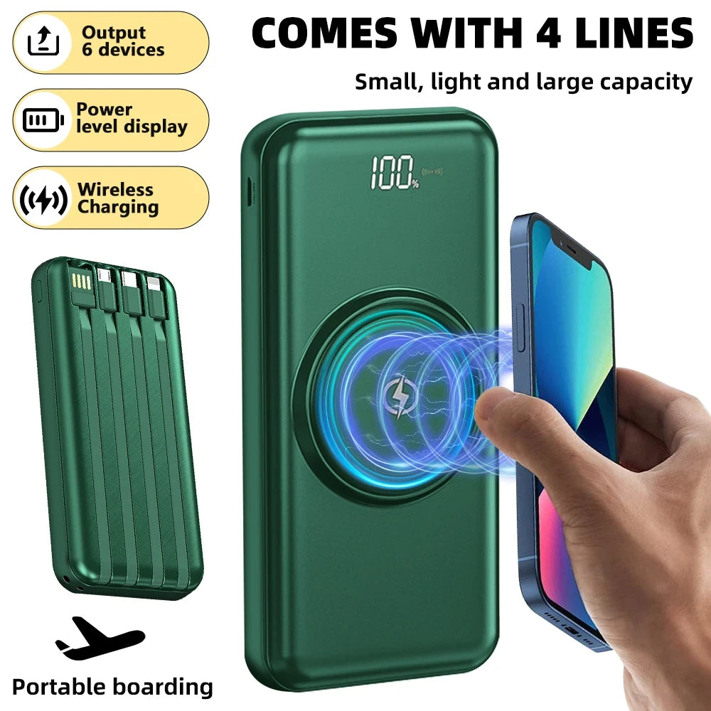 Quad Cable Wireless Power Bank