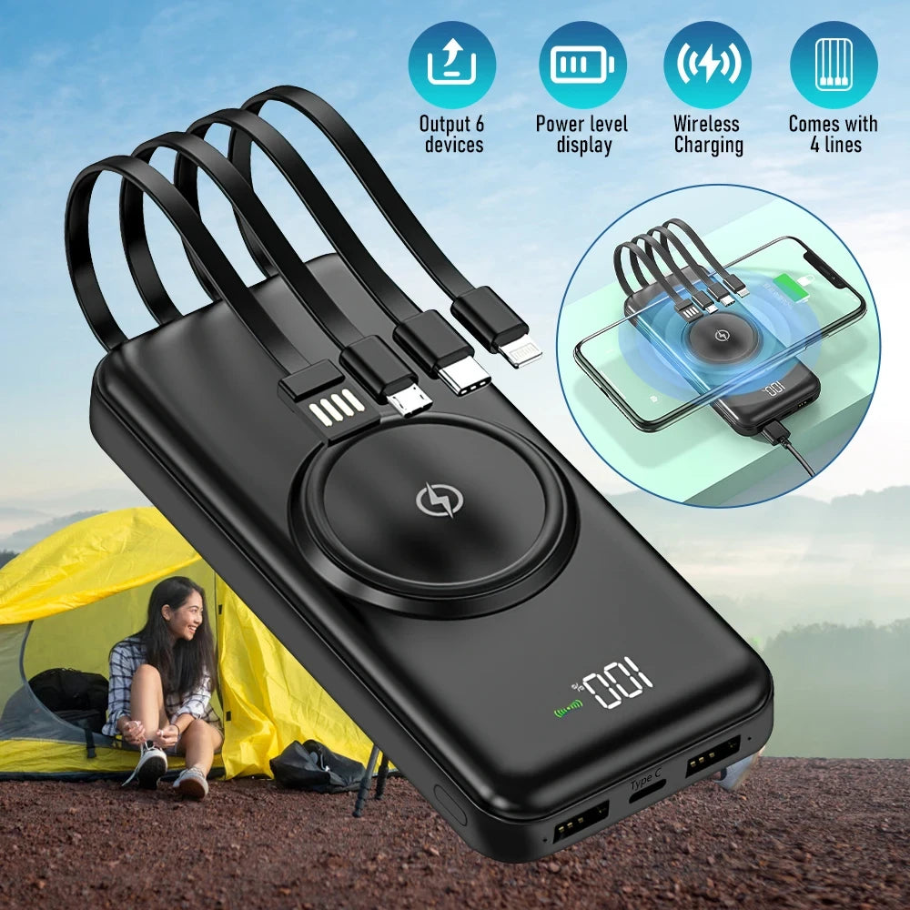 Quad Cable Wireless Power Bank