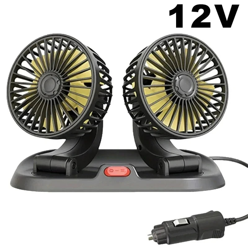 Adjustable Dual Head Car Fan